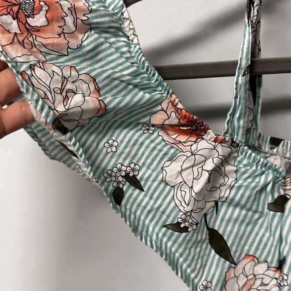 No Comment Plus Cold Shoulder Floral and Stripes 100% Cotton Size 2X - Picture 5 of 7